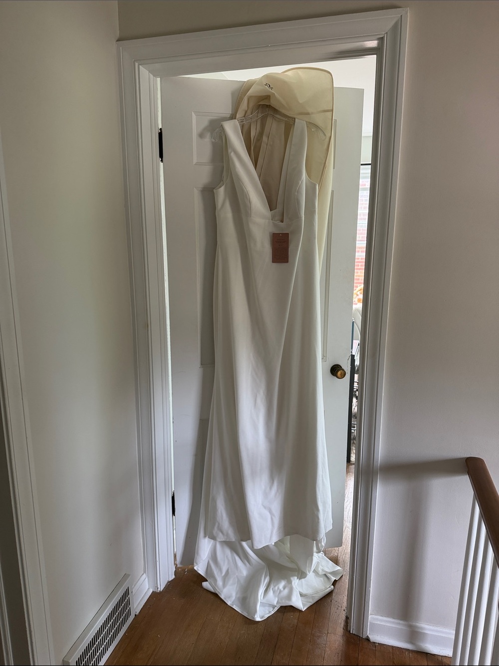 BHLDN White V-Neck Sleeveless Wedding Gown